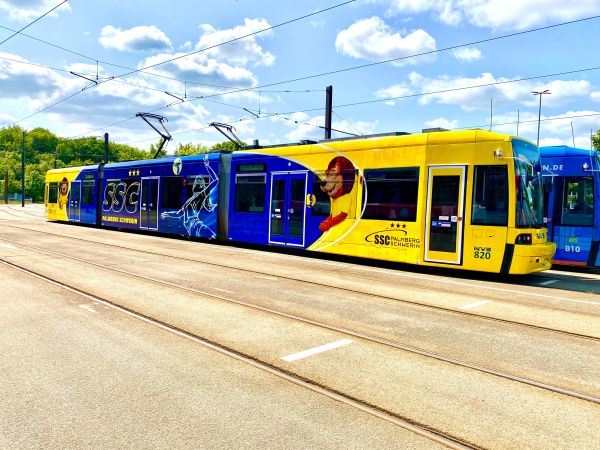 Straßenbahnbeklebung – SSC Palmberg Schwerin